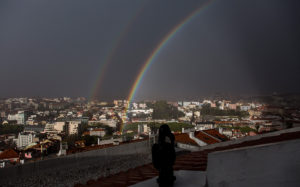 Portugal, Lisbon. 2016. Rainbow over central Lisbon, #8