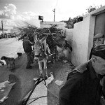 Portugal, Alentejo. 1998. Street scene in Aldeia da Luz village, months before this village was evacuated and taken down due to the rising water of the Alqueva artificial lake.