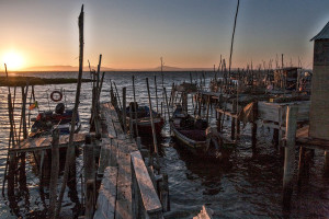 Portugal, Alentejo. 2009. The harbour of fisherman's village of Carrasqueira on the River Sado.