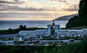 Portugal, Azores, Pico Island, Calheta de Nesquim. 2011. All cemeteries on the Azores archipelago face the Atlantic Ocean.