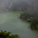 Portugal, Azores. 2011. Volcano crater on the Island of Flores.