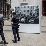 Portugal, Lisbon, Chiado. 2014. A street photo exhibition commemorates the successful 25 April 1974 rebellion against the dictatorship on the same location.