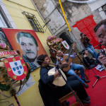 Portugal, Lisbon. 2013. A Fado singer performs in an open air concert in the neighbourhood of Mouraria, cradle of Fado music.