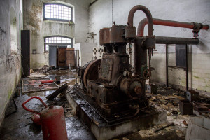 Portugal, Beira Litoral, Canas de Senhorim. 2014. Electricity generator in an derelict fertilizer plant.