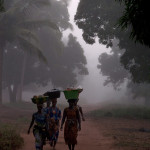 Guinea-Bissau, Cantanhez, Cadique. 2008. Women on their way to the market at sunrise.