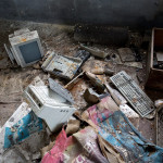 Portugal, Beira Litoral, Casal do Ermio. 2014. The office of the abandoned hydro-electric power station.