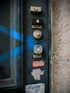 Portugal, Lisbon, 2009. Door bells in Bairro Alto.