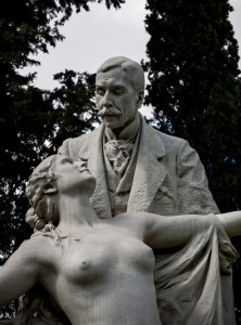 Portugal, Lisbon, Chiado. 2010. Statue of famous Portuguese writer Eça de Queiroz (1845-1900).