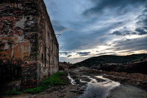 Portugal, Alentejo, São Domingos. 2011. The abandoned open-pit copper and sulphur mines.