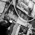 Portugal, Lisbon. 2013. Open-air Fado performance in the neighbourhood of Mouraria, home to Fado music.