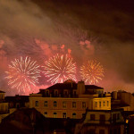 Portugal, Lisbon. 2016. Fireworks announce the New Year.