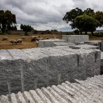 Portugal, Alentejo, Santa Eulália. 2011. Open-air storage of granite blocks.