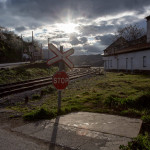 Portugal, Trâs-os-Montes, Pocinho. 2015. Railway crossing on the Douro line between Porto and Pocinho.