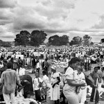 Zimbabwe, Harare. 1996. The crowded market for second-hand clothing in the Mbare suburb.