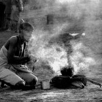 Zimbabwe, Chipinge.1993. A woman prepares the family's meal in the Tongogara refugee camp where more than 20.000 Mozambican refugees were accommodated during the civil war in their country.