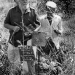 Zimbabwe, Mvurwi. 1988. Tom Blomefield, founding father of the Tengenenge sculptors community, next to his serpentine stone concession. Some 40 sculptors work here, producing the highly acclaimed Shona art works.