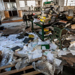 Portugal, Alentejo, Portalegre. 2013. The office of the abandoned Robinson cork factory, founded in 1840 and closed in 2009.